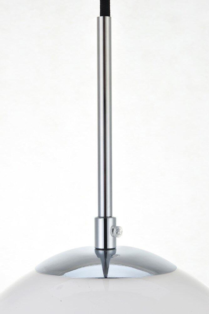Elegant Furniture & Lighting - Baxter 3 Lights Chrome Pendant With Frosted White Glass - LD2237C veiw 4