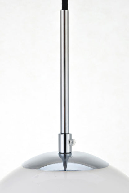 Elegant Furniture & Lighting - Baxter 3 Lights Chrome Pendant With Frosted White Glass - LD2237C veiw 4