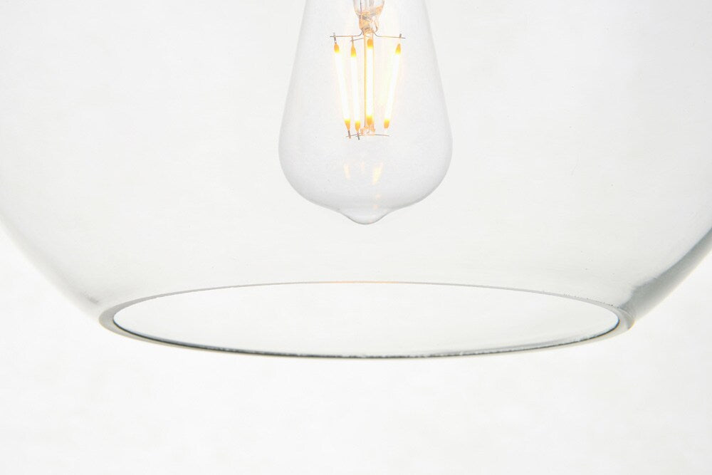 Elegant Furniture & Lighting - Baxter 5 Lights Brass Pendant With Clear Glass - LD2226BR veiw 4