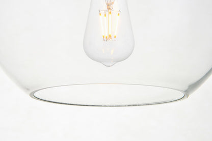 Elegant Furniture & Lighting - Baxter 5 Lights Brass Pendant With Clear Glass - LD2226BR veiw 4