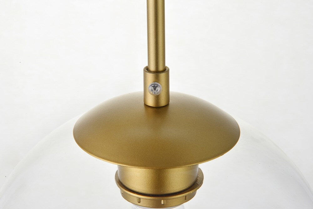 Elegant Furniture & Lighting - Baxter 5 Lights Brass Pendant With Clear Glass - LD2226BR veiw 5