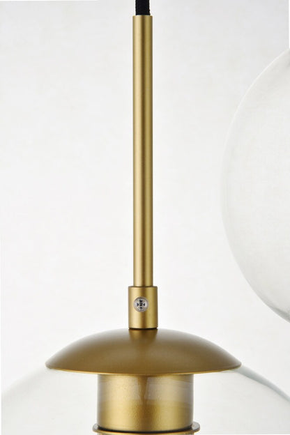 Elegant Furniture & Lighting - Baxter 5 Lights Brass Pendant With Clear Glass - LD2226BR veiw 6