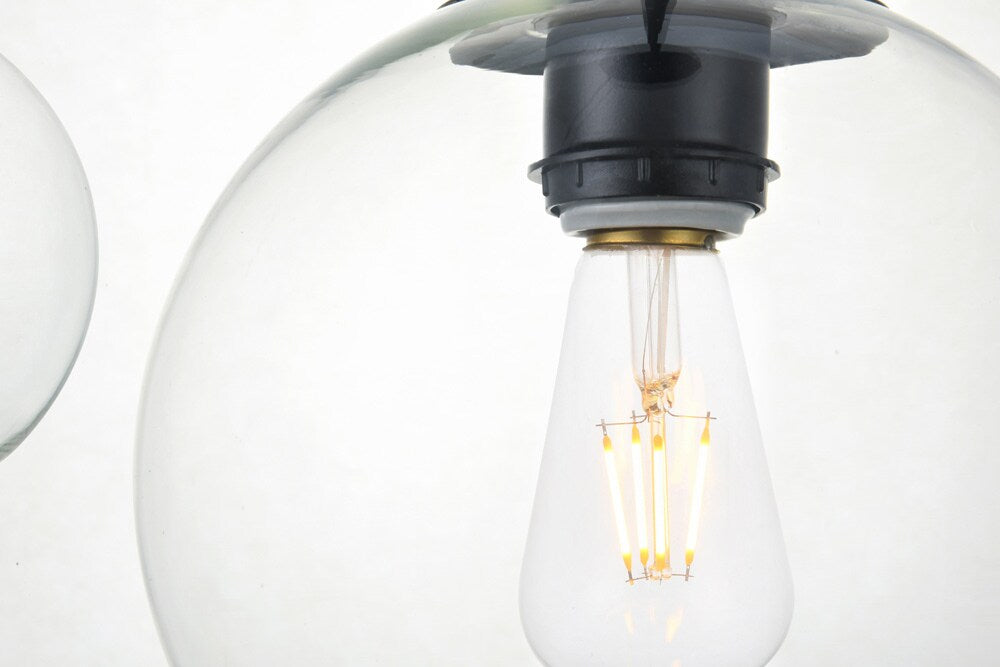 Elegant Furniture & Lighting - Baxter 5 Lights Black Pendant With Clear Glass - LD2228BK veiw 4