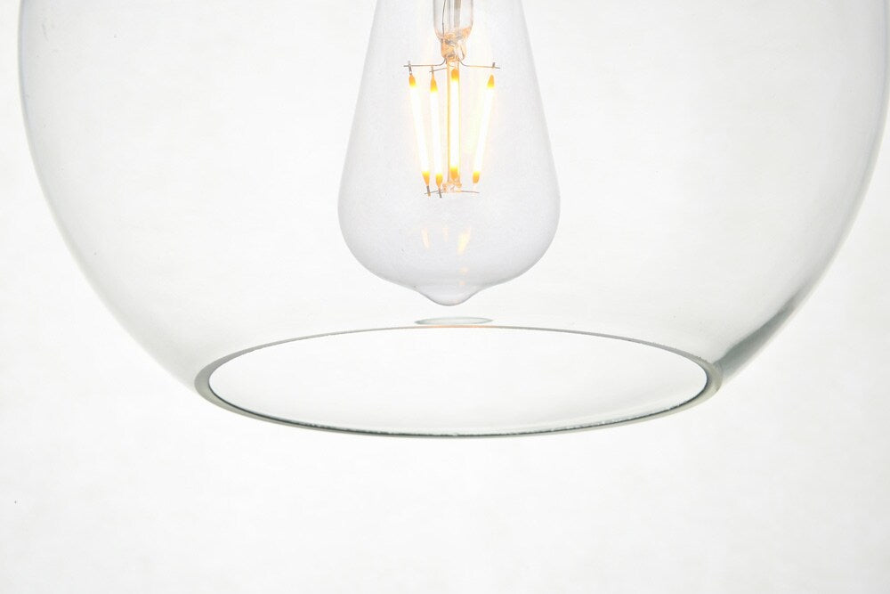 Elegant Furniture & Lighting - Baxter 5 Lights Black Pendant With Clear Glass - LD2228BK veiw 5
