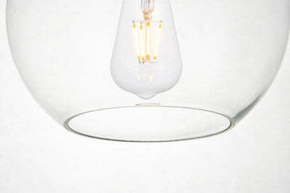 Elegant Furniture & Lighting - Baxter 5 Lights Black Pendant With Clear Glass - LD2228BK veiw 5