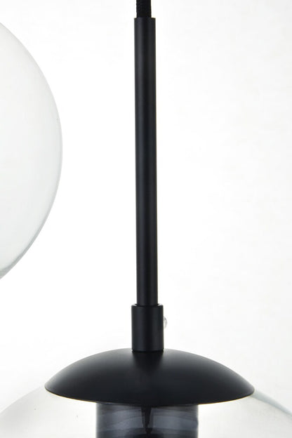 Elegant Furniture & Lighting - Baxter 5 Lights Black Pendant With Clear Glass - LD2228BK veiw 6