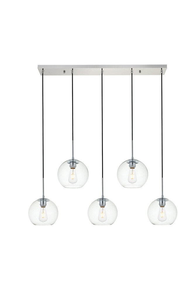 Elegant Furniture & Lighting - Baxter 5 Lights Chrome Pendant With Clear Glass - LD2228C veiw 1