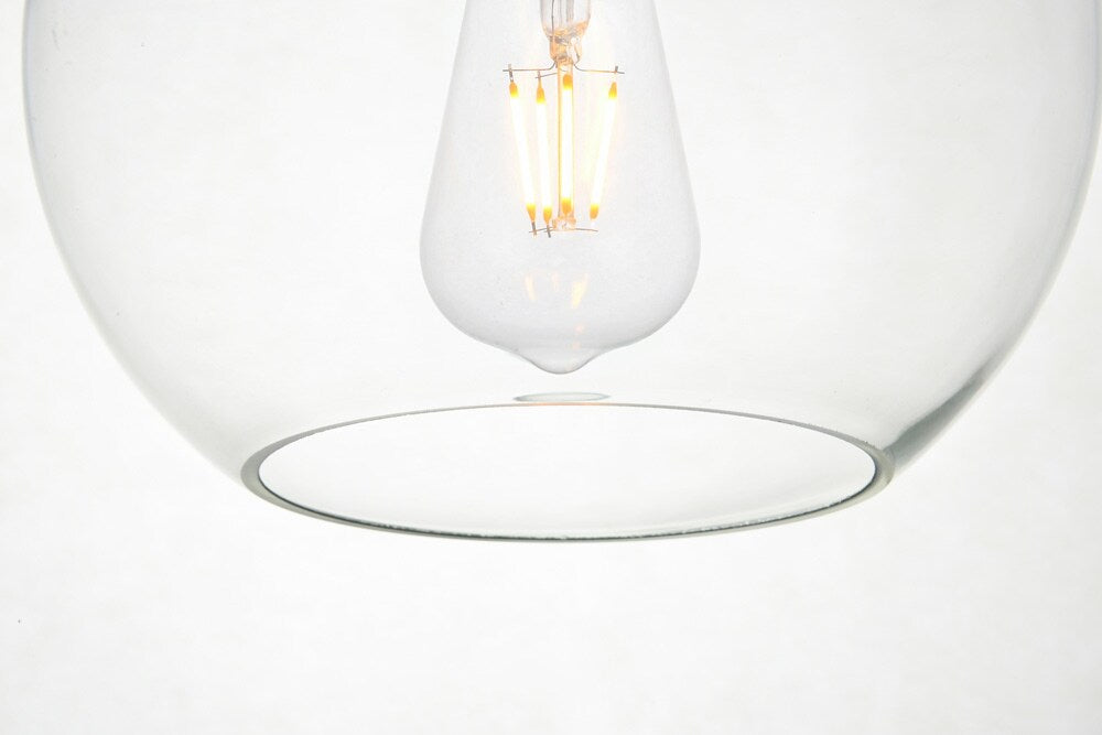 Elegant Furniture & Lighting - Baxter 7 Lights Black Pendant With Clear Glass - LD2230BK veiw 4