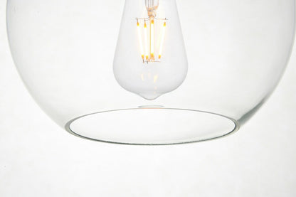 Elegant Furniture & Lighting - Baxter 7 Lights Black Pendant With Clear Glass - LD2230BK veiw 4