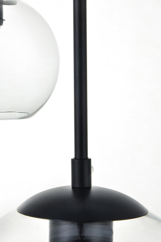Elegant Furniture & Lighting - Baxter 7 Lights Black Pendant With Clear Glass - LD2230BK veiw 5