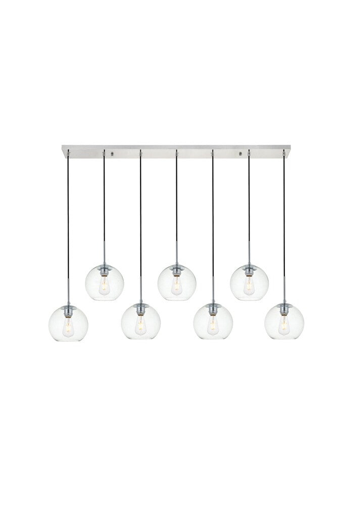 Elegant Furniture & Lighting - Baxter 7 Lights Chrome Pendant With Clear Glass - LD2230C veiw 1