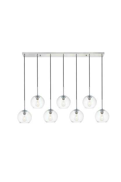 Elegant Furniture & Lighting - Baxter 7 Lights Chrome Pendant With Clear Glass - LD2230C veiw 1