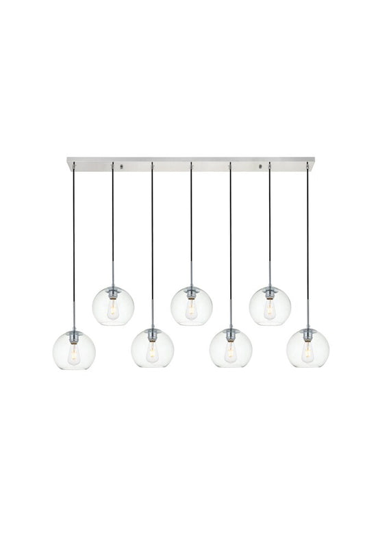 Elegant Furniture & Lighting - Baxter 7 Lights Chrome Pendant With Clear Glass - LD2230C veiw 1