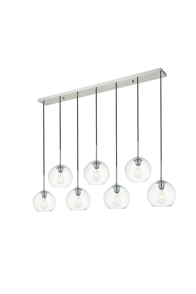 Elegant Furniture & Lighting - Baxter 7 Lights Chrome Pendant With Clear Glass - LD2230C veiw 3