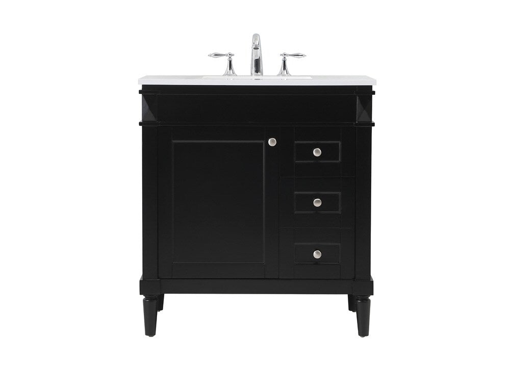 Elegant Furniture & Lighting - Bennett 32 inch Single bathroom vanity in black - VF31832BK veiw 1