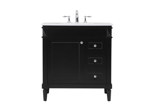 Elegant Furniture & Lighting - Bennett 32 inch Single bathroom vanity in black - VF31832BK veiw 1