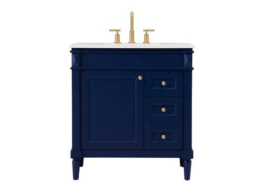Elegant Furniture & Lighting - Bennett 32 inch Single bathroom vanity in blue - VF31832BL veiw 1