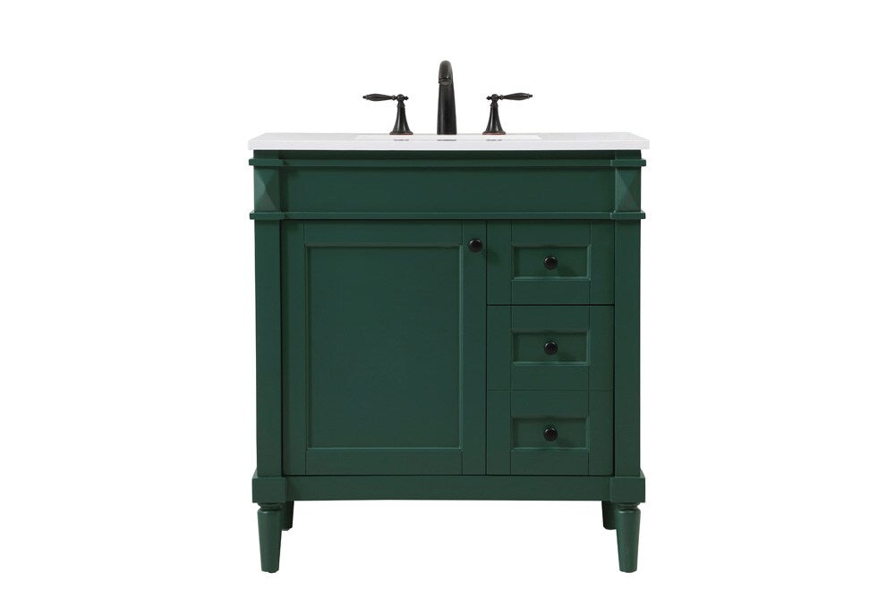 Elegant Furniture & Lighting - Bennett 32 inch Single bathroom vanity in green - VF31832GN veiw 1