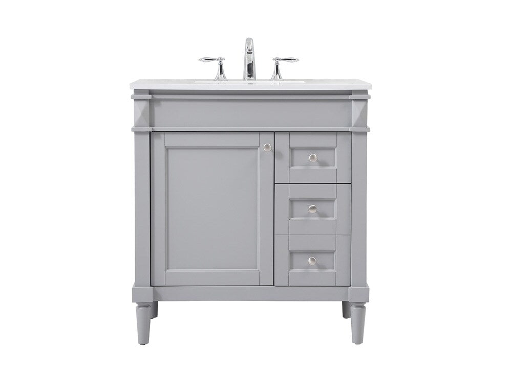 Elegant Furniture & Lighting - Bennett 32 inch Single bathroom vanity in grey - VF31832GR veiw 1