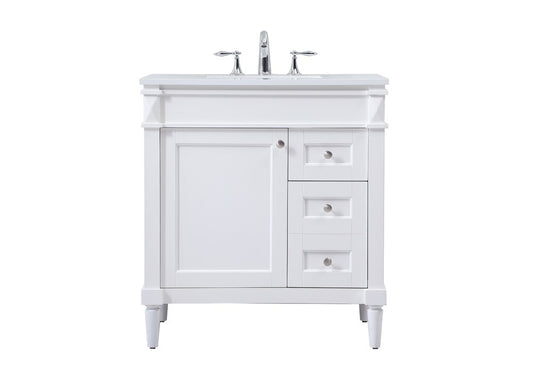 Elegant Furniture & Lighting - Bennett 32 inch Single bathroom vanity in white - VF31832WH veiw 1