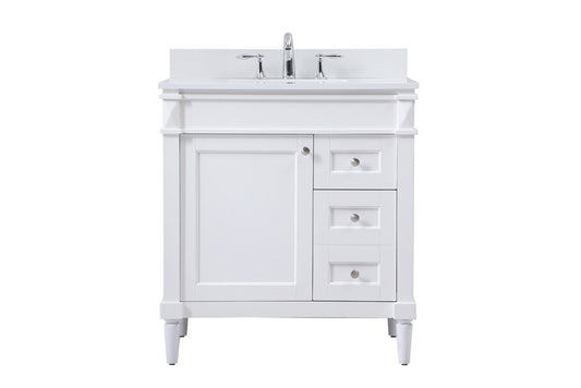 Elegant Furniture & Lighting - Bennett 32 inch Single bathroom vanity in white with backsplash - VF31832WH-BS veiw 1