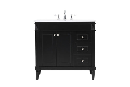 Elegant Furniture & Lighting - Bennett 36 inch Single bathroom vanity in black - VF31836BK veiw 1