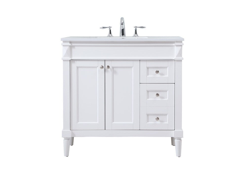 Elegant Furniture & Lighting - Bennett 36 inch Single bathroom vanity in white - VF31836WH veiw 1