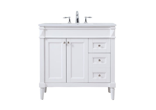 Elegant Furniture & Lighting - Bennett 36 inch Single bathroom vanity in white - VF31836WH veiw 1