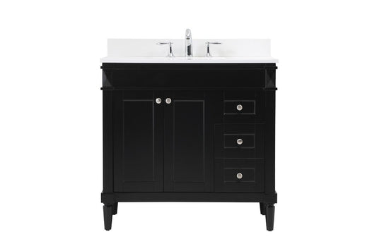 Elegant Furniture & Lighting - Bennett 36 inch Single bathroom vanity in black with backsplash - VF31836BK-BS veiw 1