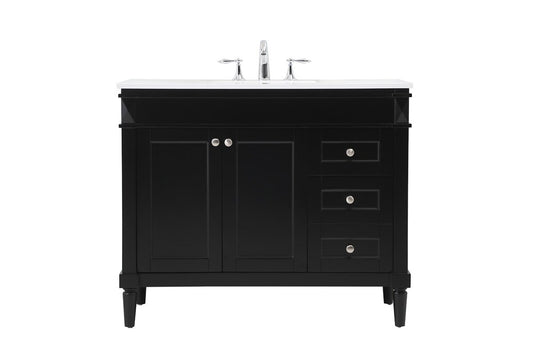 Elegant Furniture & Lighting - Bennett 42 inch Single bathroom vanity in black - VF31842BK veiw 1
