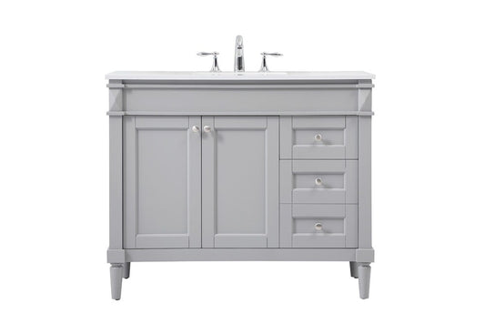 Elegant Furniture & Lighting - Bennett 42 inch Single bathroom vanity in grey - VF31842GR veiw 1