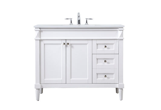 Elegant Furniture & Lighting - Bennett 42 inch Single bathroom vanity in white - VF31842WH veiw 1