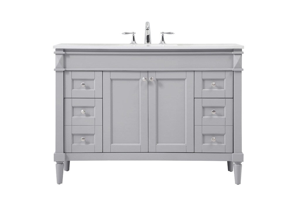 Elegant Furniture & Lighting - Bennett 48 inch Single bathroom vanity in grey - VF31848GR veiw 1