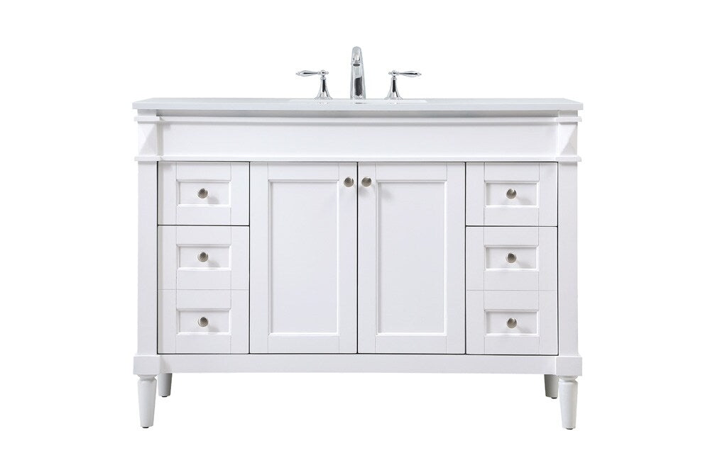 Elegant Furniture & Lighting - Bennett 48 inch Single bathroom vanity in white - VF31848WH veiw 1