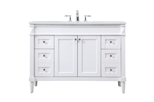 Elegant Furniture & Lighting - Bennett 48 inch Single bathroom vanity in white - VF31848WH veiw 1