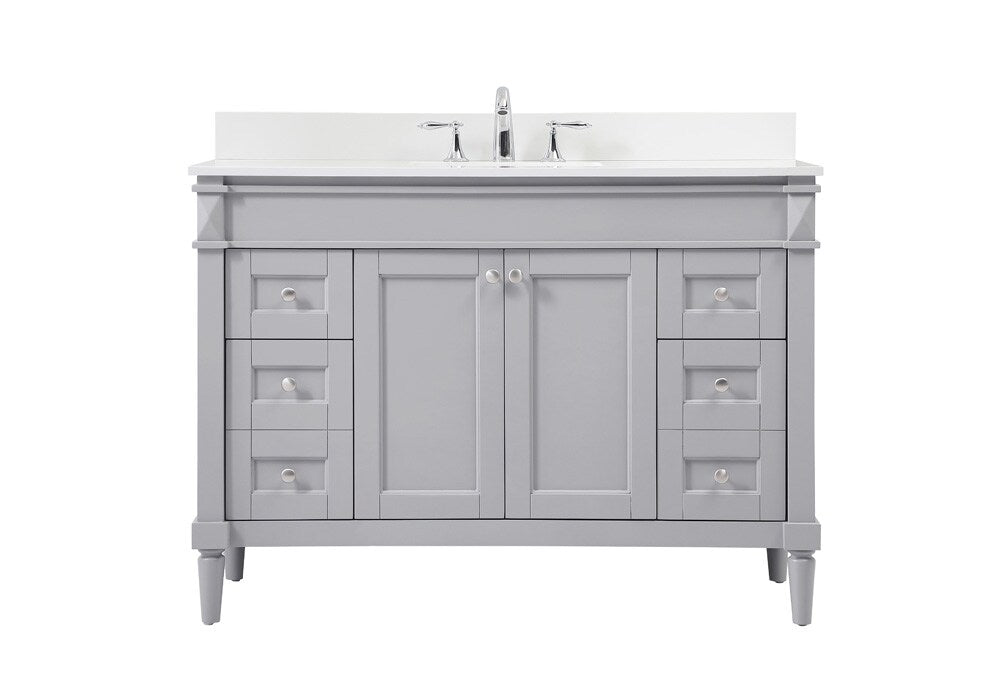 Elegant Furniture & Lighting - Bennett 48 inch Single bathroom vanity in grey with backsplash - VF31848GR-BS veiw 1