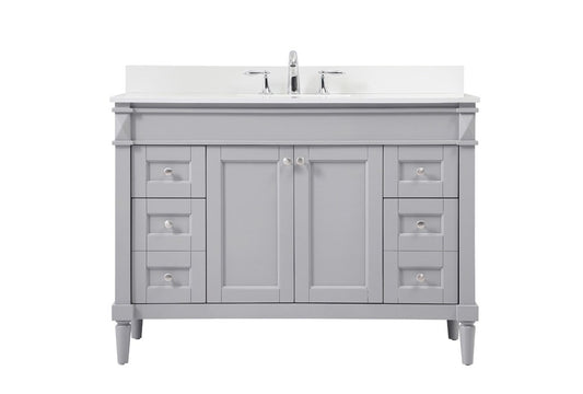 Elegant Furniture & Lighting - Bennett 48 inch Single bathroom vanity in grey with backsplash - VF31848GR-BS veiw 1