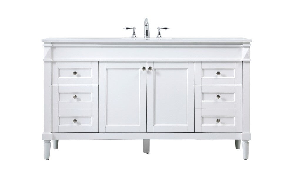 Elegant Furniture & Lighting - Bennett 60 inch Single bathroom vanity in white - VF31860WH veiw 1