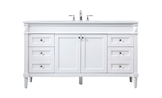 Elegant Furniture & Lighting - Bennett 60 inch Single bathroom vanity in white - VF31860WH veiw 1