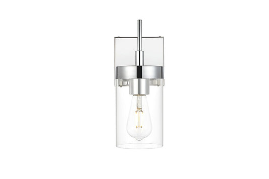 Elegant Furniture & Lighting - Benny 1 light Chrome and Clear Bath Sconce - LD7319W5CH veiw 1