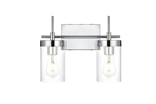 Elegant Furniture & Lighting - Benny 2 light Chrome and Clear Bath Sconce - LD7319W14CH veiw 1