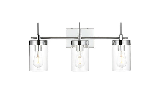 Elegant Furniture & Lighting - Benny 3 light Chrome and Clear Bath Sconce - LD7319W24CH veiw 1
