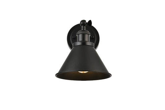 Elegant Furniture & Lighting - Bentley 1 light Black Bath Sconce - LD7324W7BLK veiw 1