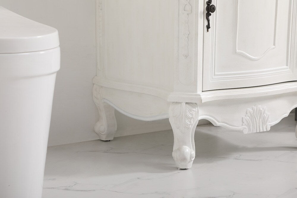 Elegant Furniture & Lighting - Berkshire 24 inch Single Bathroom vanity in antique white with ivory white engineered marble - VF-1031AW-VW veiw 7
