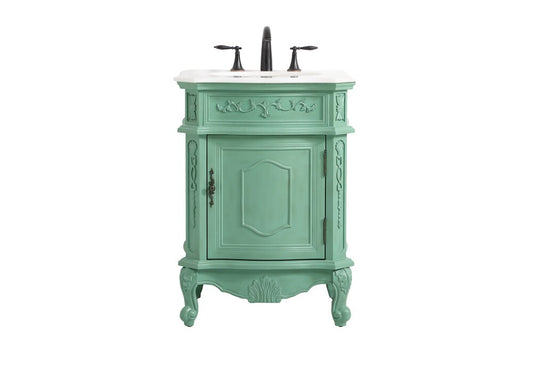 Elegant Furniture & Lighting - Berkshire 24 inch Single bathroom vanity in vintage mint - VF-1031VM veiw 1