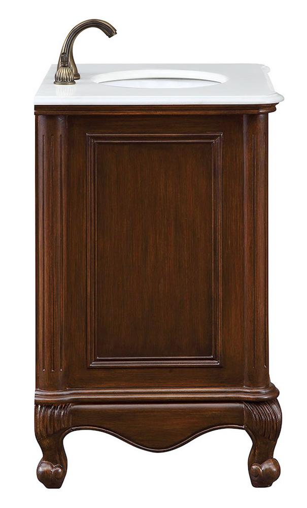 Elegant Furniture & Lighting - Berkshire 30 inch Single Bathroom vanity in Teak Color with ivory white engineered marble - VF-1032-VW veiw 4