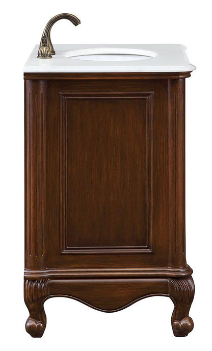 Elegant Furniture & Lighting - Berkshire 30 inch Single Bathroom vanity in Teak Color with ivory white engineered marble - VF-1032-VW veiw 4