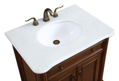 Elegant Furniture & Lighting - Berkshire 30 inch Single Bathroom vanity in Teak Color with ivory white engineered marble - VF-1032-VW veiw 6