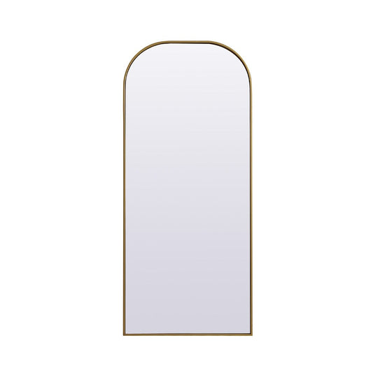 Elegant Furniture & Lighting - Blaire Metal Frame Arch Full Length Mirror 28x66 Inch in Brass - MR1B2866BRS veiw 1
