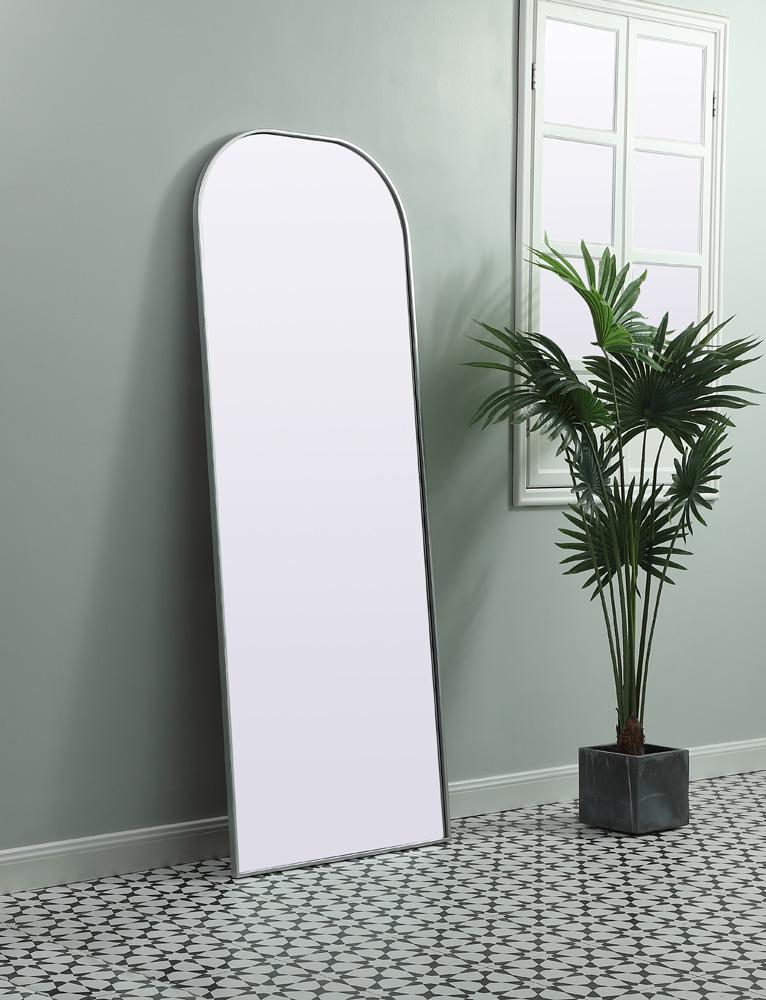 Elegant Furniture & Lighting - Blaire Metal Frame Arch Full Length Mirror 28x74 Inch in Silver - MR1B2874SIL veiw 3